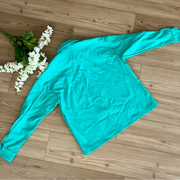 Teal Faux Leather Jacket - Picture 8 of 13